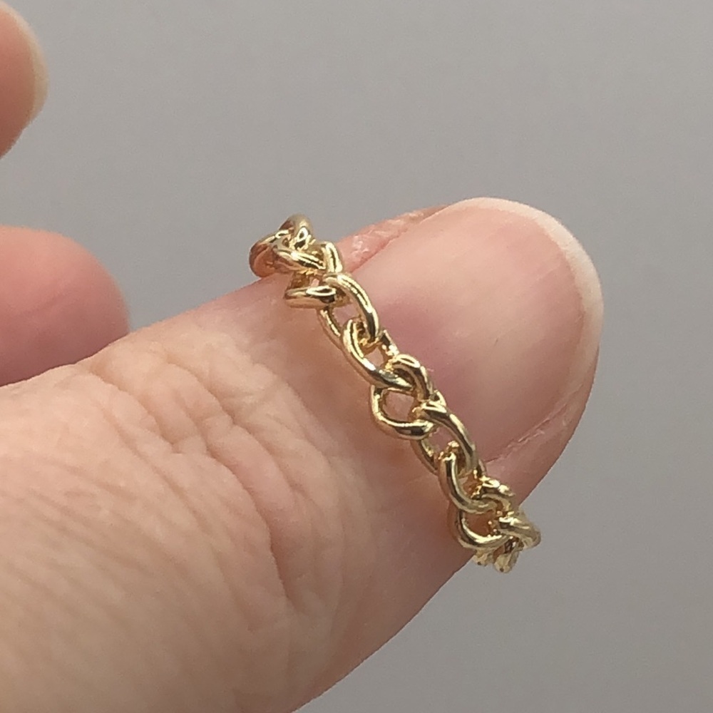 3/$25 Golden Irregular Chain Link Open Ring Size is Adjustable Unisex Metal - Picture 6 of 7